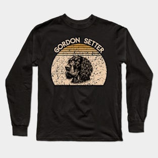 Gordon Setter Dog Retro Vintage Long Sleeve T-Shirt